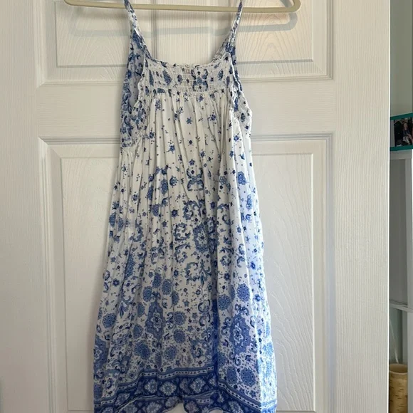 MKM Designs small blue/white cotton summer dress - Picture 4 of 4